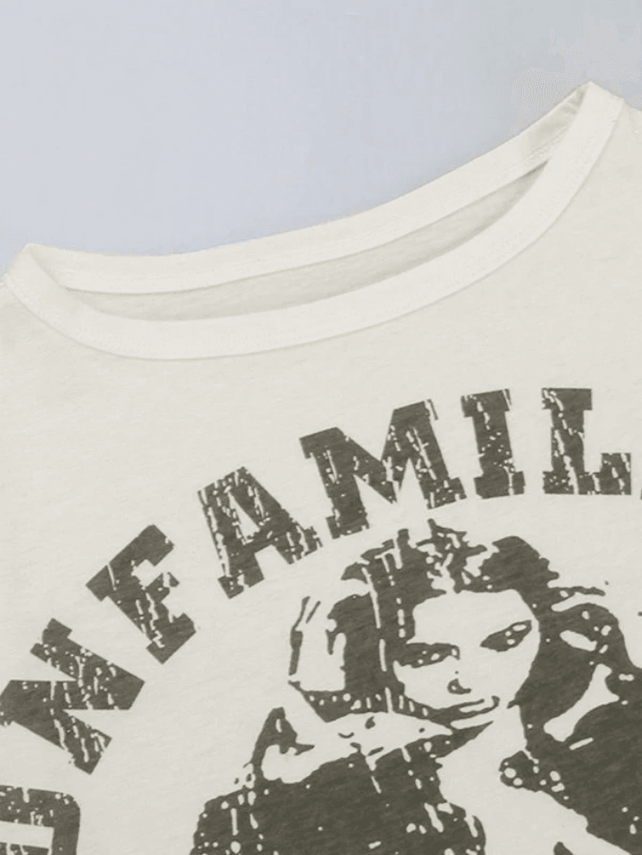 Vintage Portrait Print Short Sleeve Tee