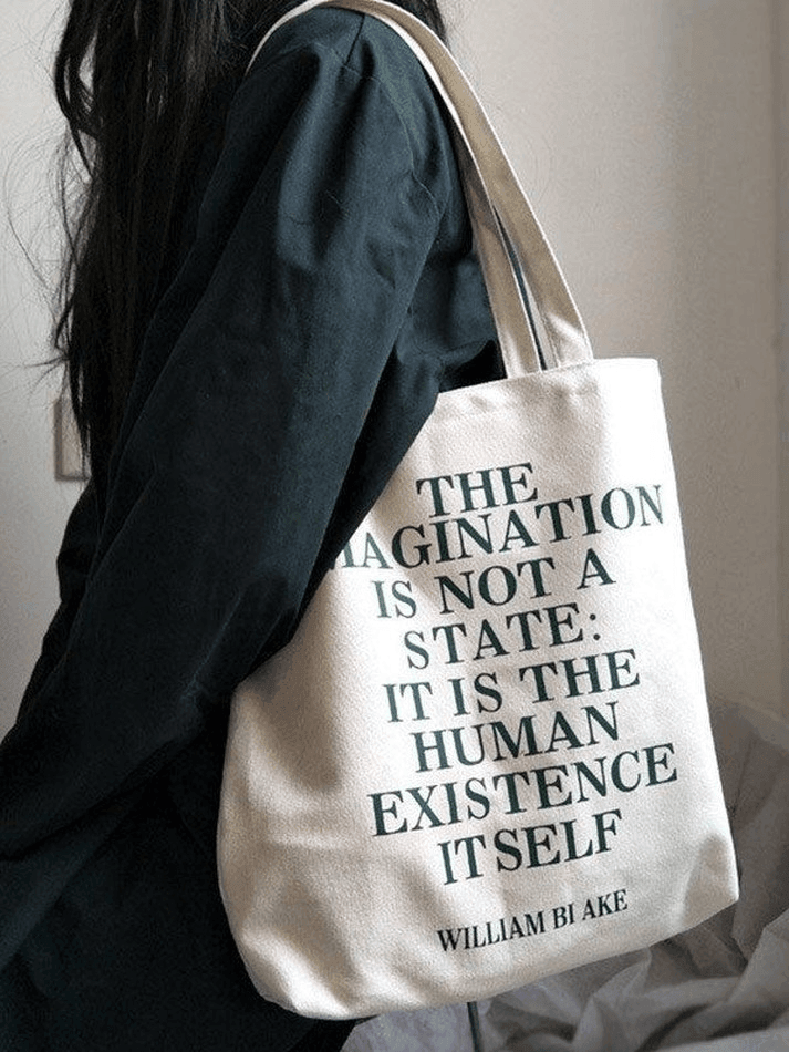 Vintage Print Canvas Shopper Bag