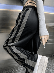 Vintage Side Striped Black Sweatpants