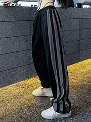 Vintage Side Striped Black Sweatpants