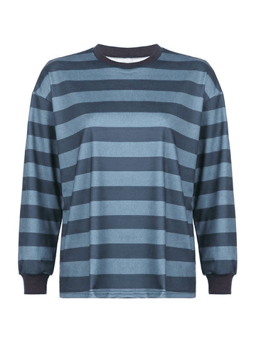 Vintage Striped Pullover Sweatshirt