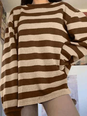 Vintage Striped Pullover Sweatshirt