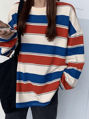 Vintage Striped Pullover Sweatshirt