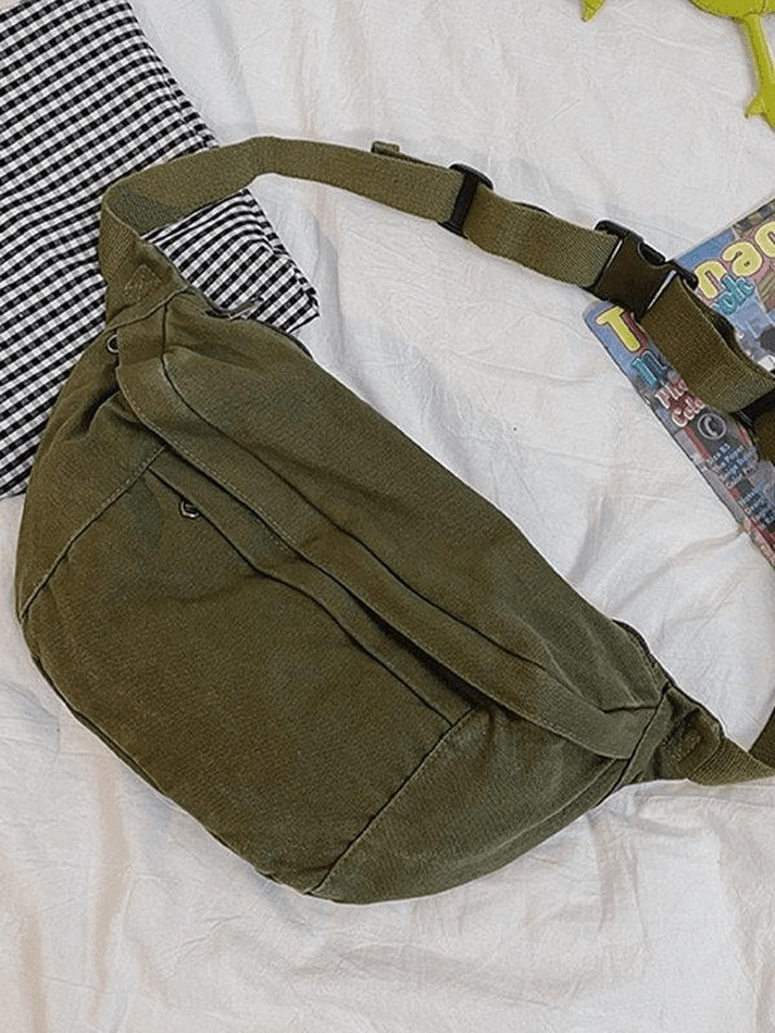Vintage Wash Capacity Crossbody Bag