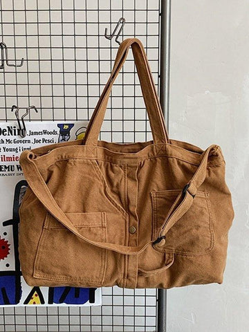 Bolso de hombro grande con lavado vintage