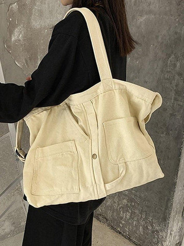 Bolso de hombro grande con lavado vintage