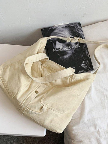 Bolso de hombro grande con lavado vintage