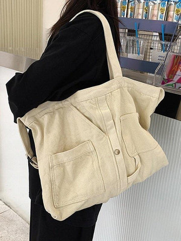 Bolso de hombro grande con lavado vintage