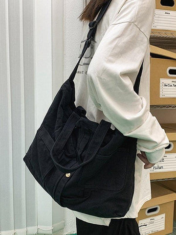 Bolso de hombro grande con lavado vintage