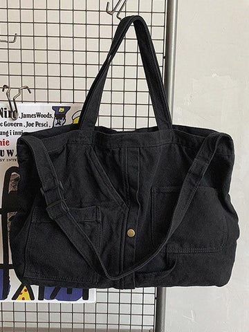 Bolso de hombro grande con lavado vintage