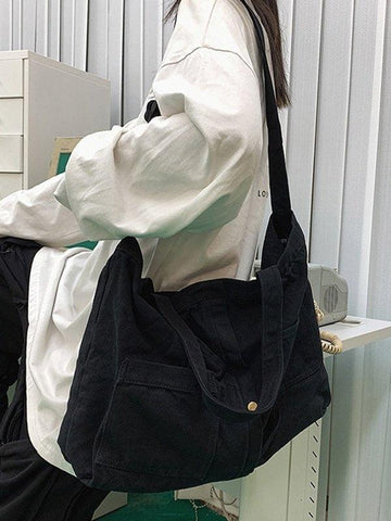 Bolso de hombro grande con lavado vintage