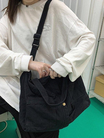 Bolso de hombro grande con lavado vintage