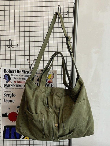 Bolso de hombro grande con lavado vintage