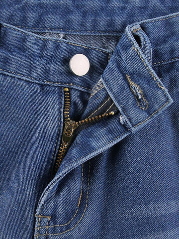 Jeans mit verwaschenem Vintage-Herz-Print