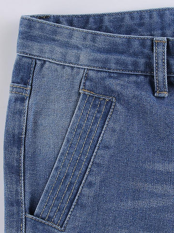 Jeans mit verwaschenem Vintage-Herz-Print