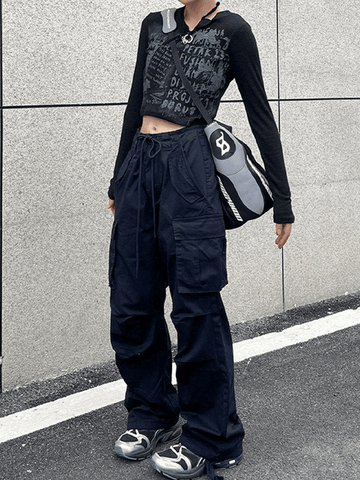Vintage Y2K Langarm Strick Crop Top