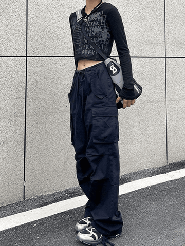 Vintage Y2K Langarm Strick Crop Top