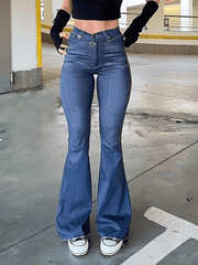 Washed Push Up Flare Leg Jeans – Omcne