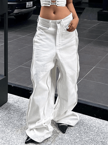 Wavy Side Relaxed Boyfriend Jeans