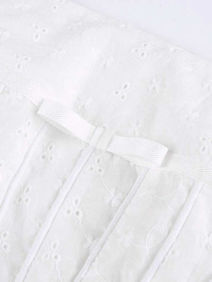 White Broderie Lace Corset Top