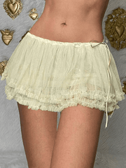 White Low Rise Micro Mini Skirt