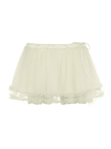 White Low Rise Micro Mini Skirt