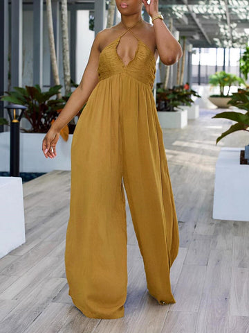 Halter Wide Leg Jumpsuit